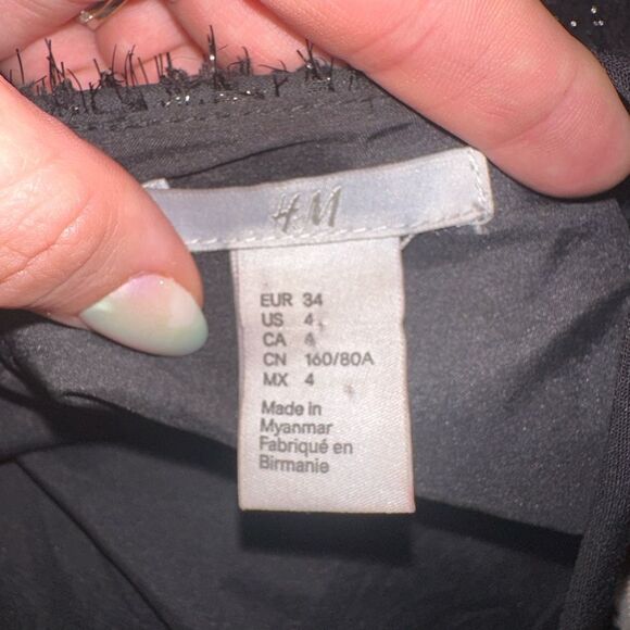 H&M (4) Black Dress with Slit in Back - Picture 9 of 9